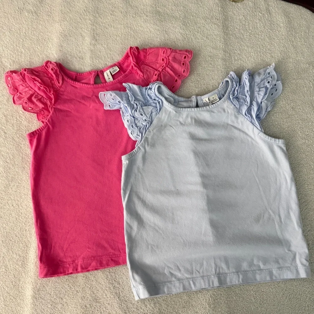 Janie and Jack | Eyelet Ruffle Sleeve Tops Bundle | Size 5